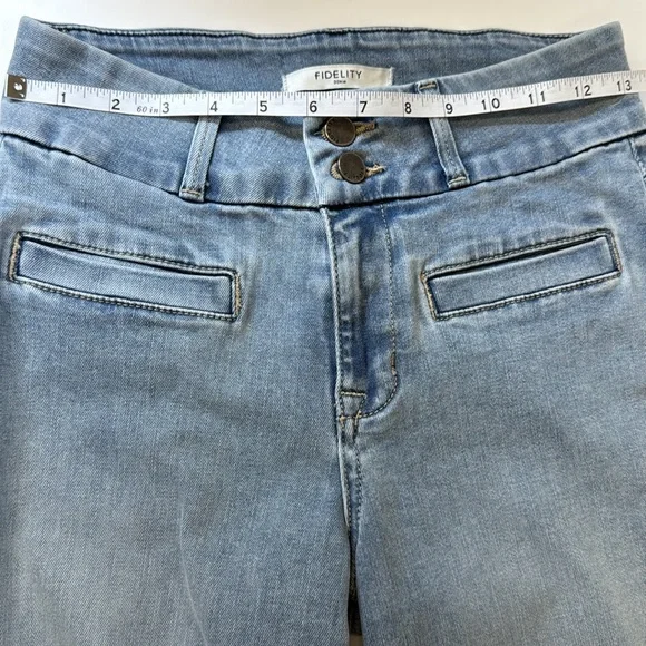 Fidelity Denim Aloe Super Wide Crop Jeans | size 26 | EUC | Teardrop Blue - Picture 14 of 16